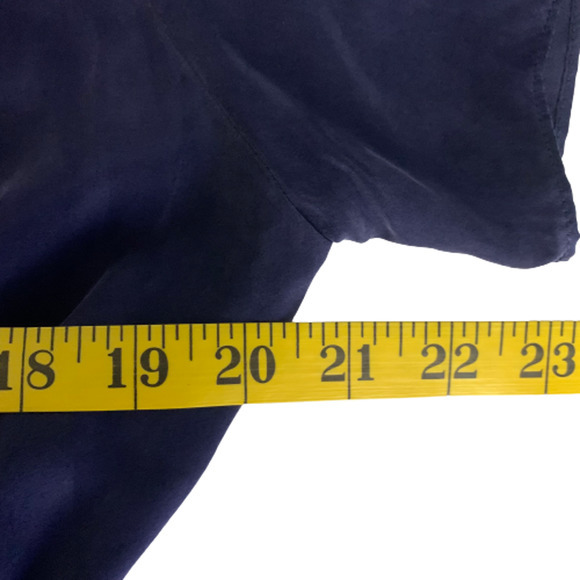 ALICE BY TEMPERLY Navy Blue Alva Silk Mini Shirt Dress - Picture 15 of 16